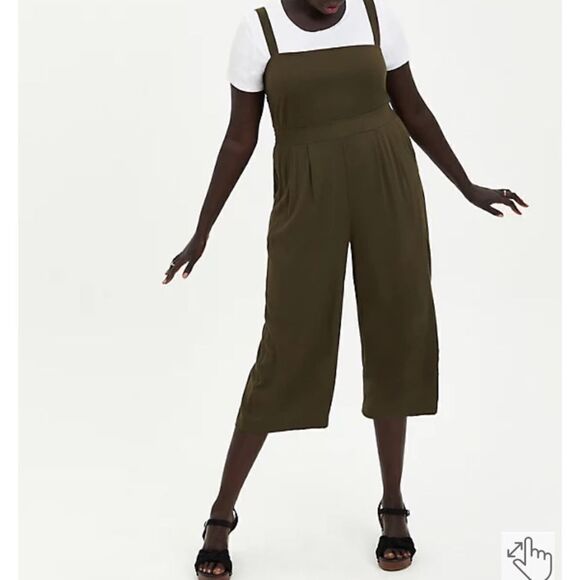 Torrid Green Pinafore Jumpsuit - Picture 2 of 16
